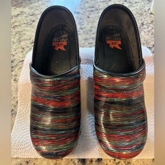 Dansko XP rainbow stripe shoes women’s Nurse clogs 36 Euro 5.5-6 US - Picture 1 of 5
